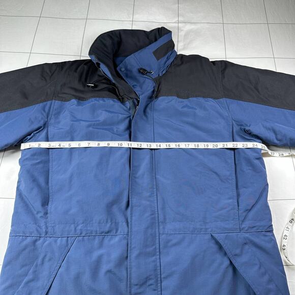 L.L. Bean Jacket Mens Large Blue Black Full Zip Hood Outdoor Warm Pockets Nylon - Picture 10 of 11